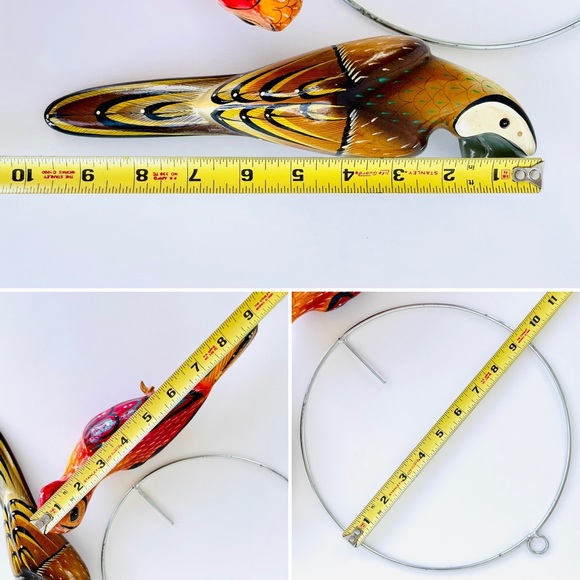 A Set of Decorative Ceramic and Wood Parrots - Picture 9 of 9